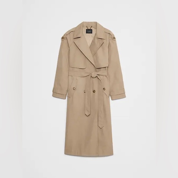 FINAL MARKDOWN! NWT! BANANA REPUBLIC BLACK TIMELESS TRENCH COAT - Picture 3 of 4